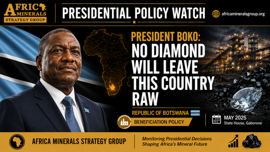 President Boko Presidential Policy Watch Botswana diamond beneficiation policy value addition