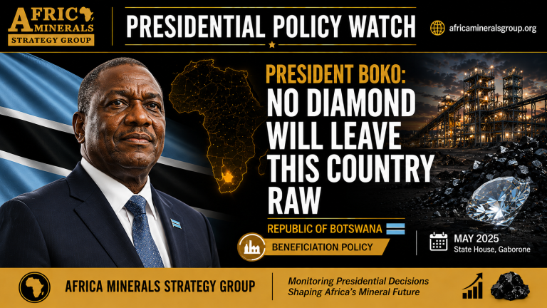 President Boko Presidential Policy Watch Botswana diamond beneficiation policy value addition